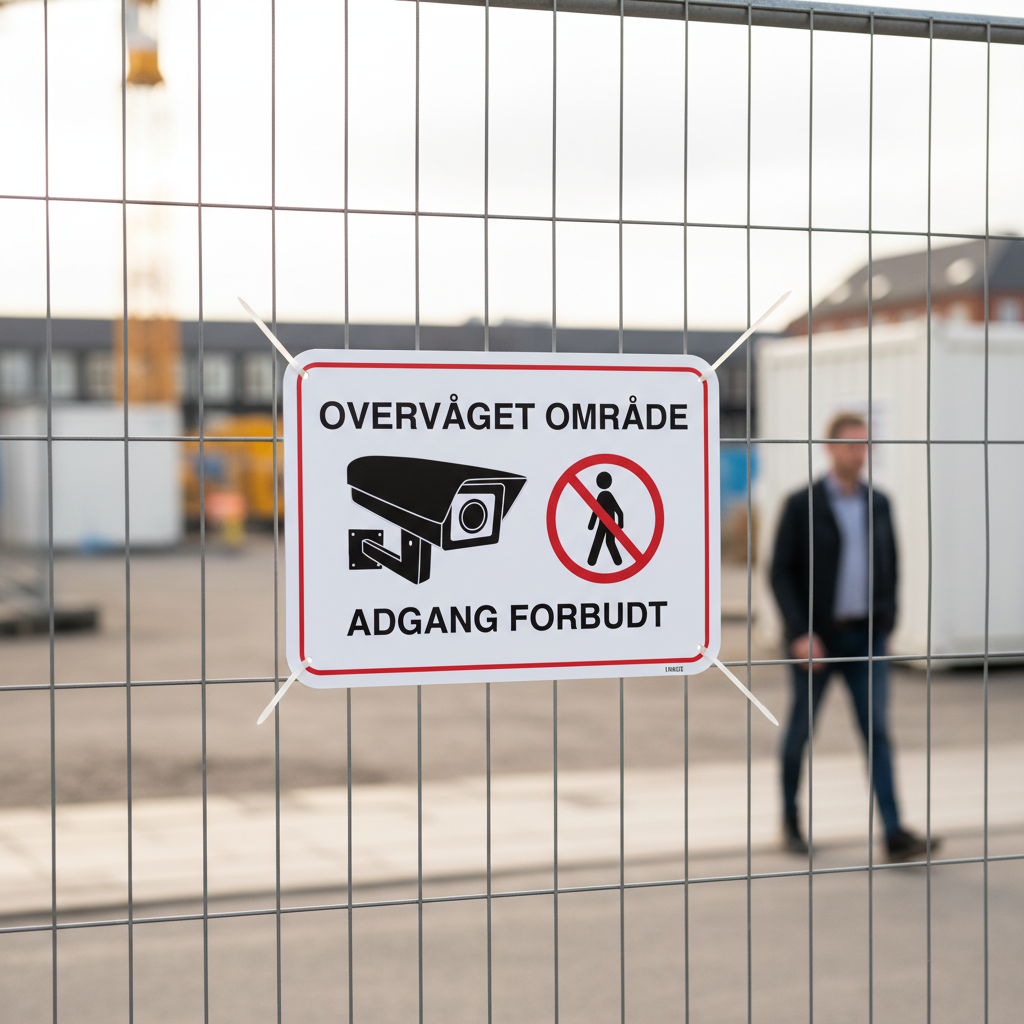 Overvåget område Adgang forbudt skilt - Billede 4