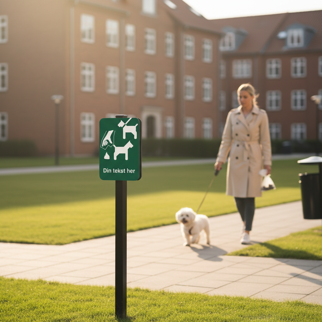 Hundeskilt - Hund i snor lort i pose - Billede 4