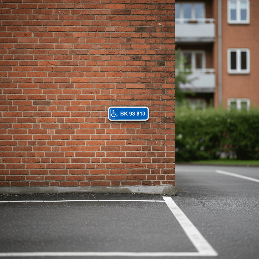 Parkeringsskilt - Handicapskilt med nummerplade / registeringsnummer - Billede 9