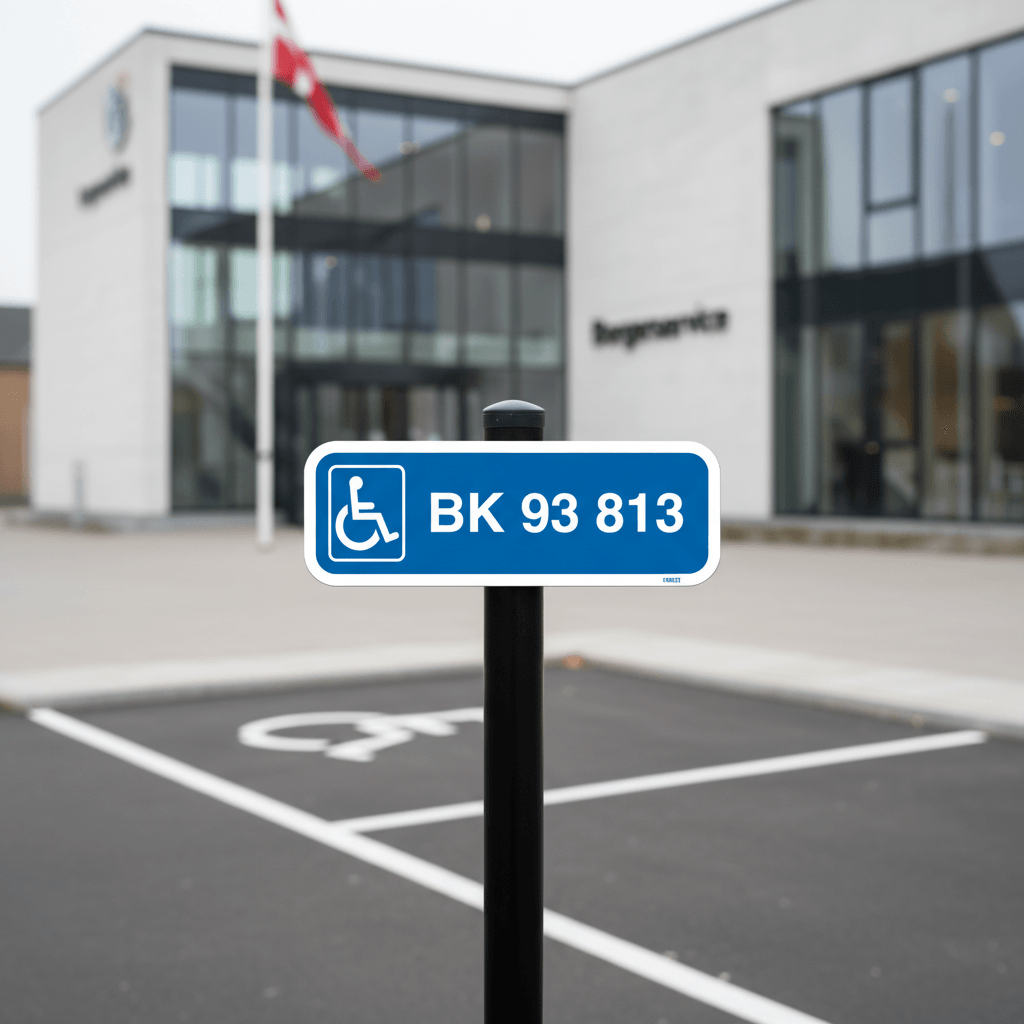 Parkeringsskilt - Handicapskilt med nummerplade / registeringsnummer - Billede 7