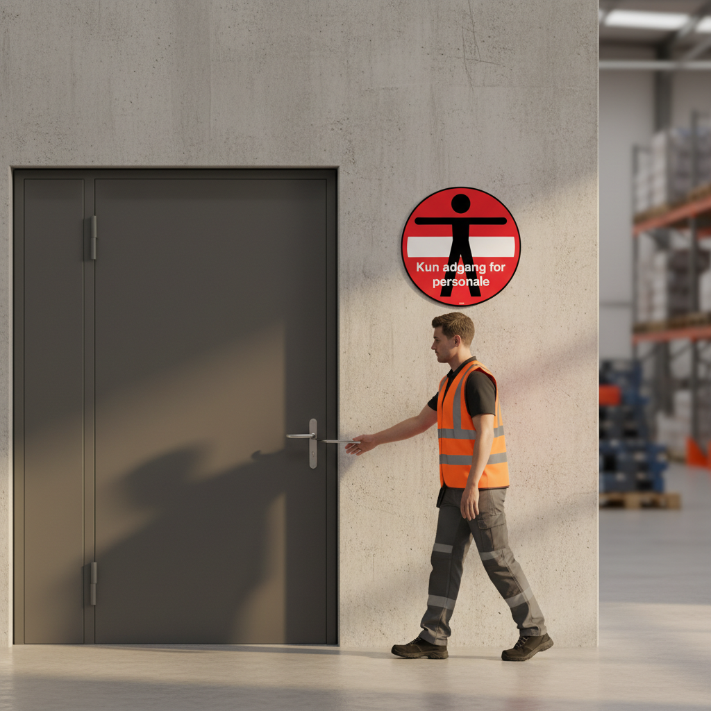Person adgangforbudt kun adgang for personale skilt - Billede 5