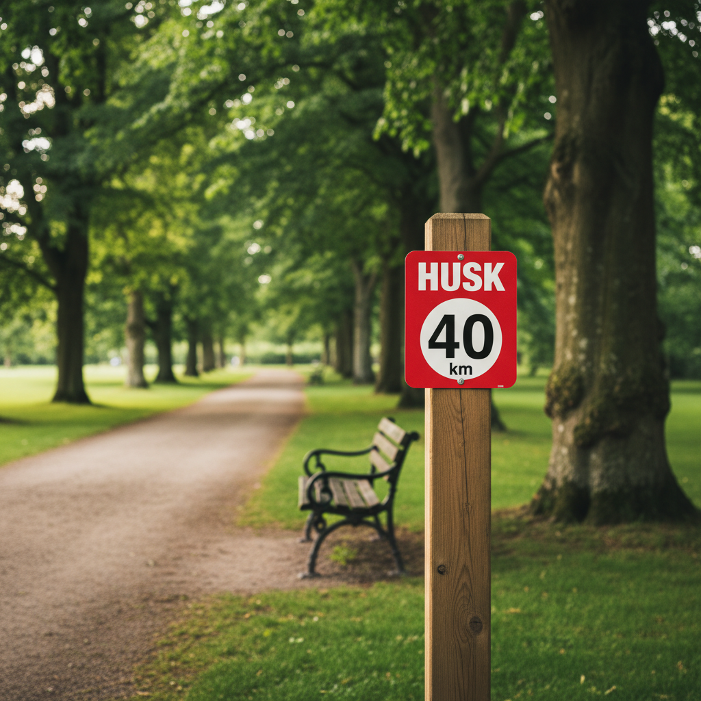 Husk 40 km. Langsom kørsel skilt - Billede 2