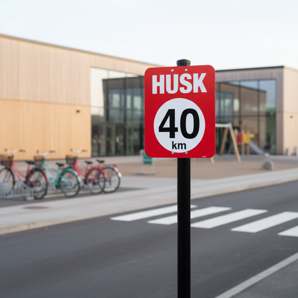 Husk 40 km. Langsom kørsel skilt - Billede 3
