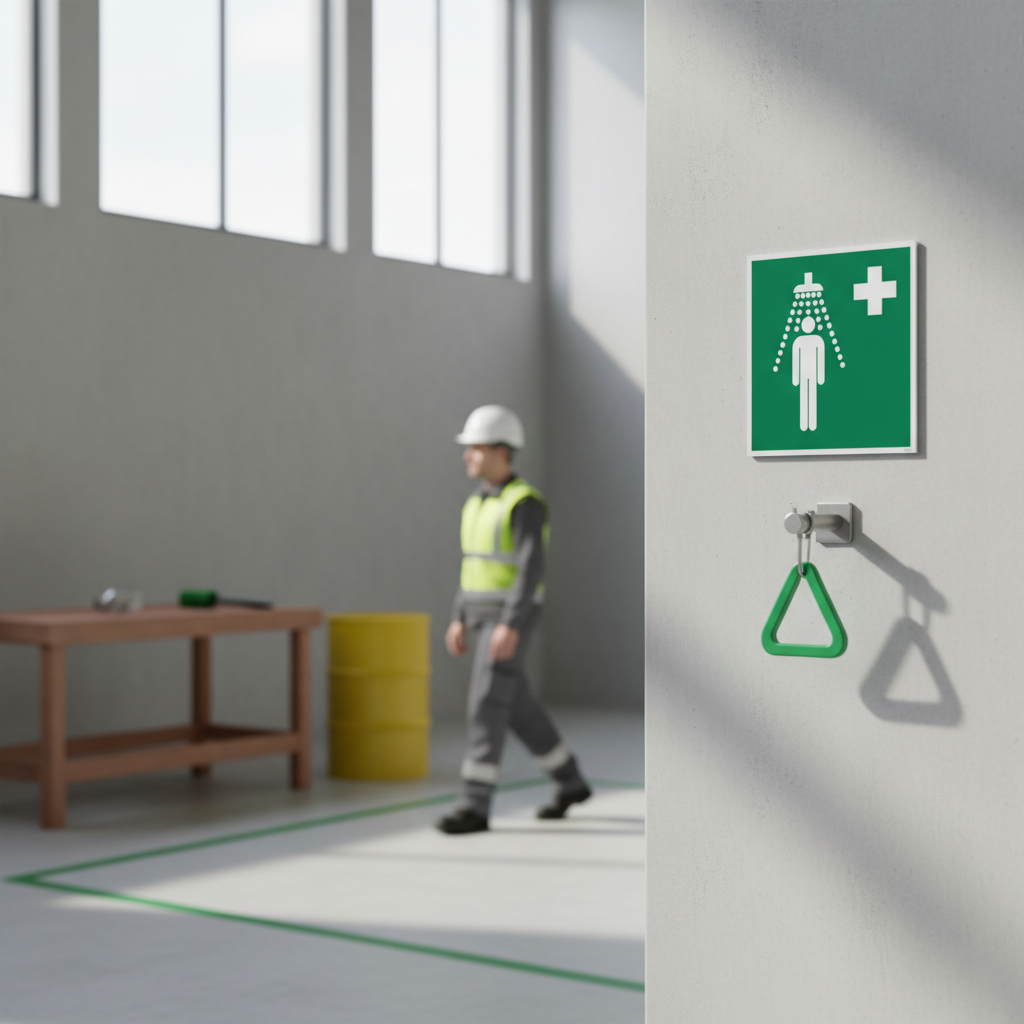 Nødbruser skilt ISO E012 - Billede 4