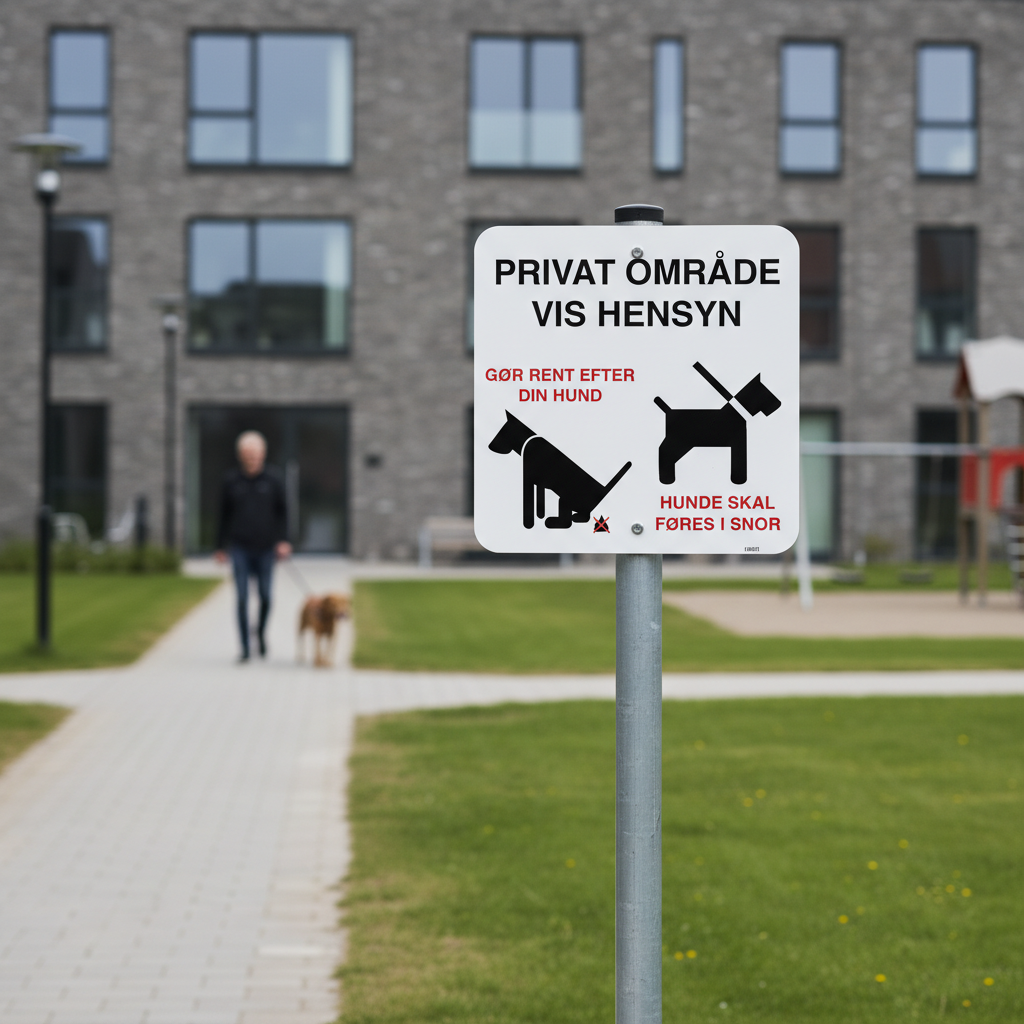 Privat område vis hensyn. Skilt - Billede 4