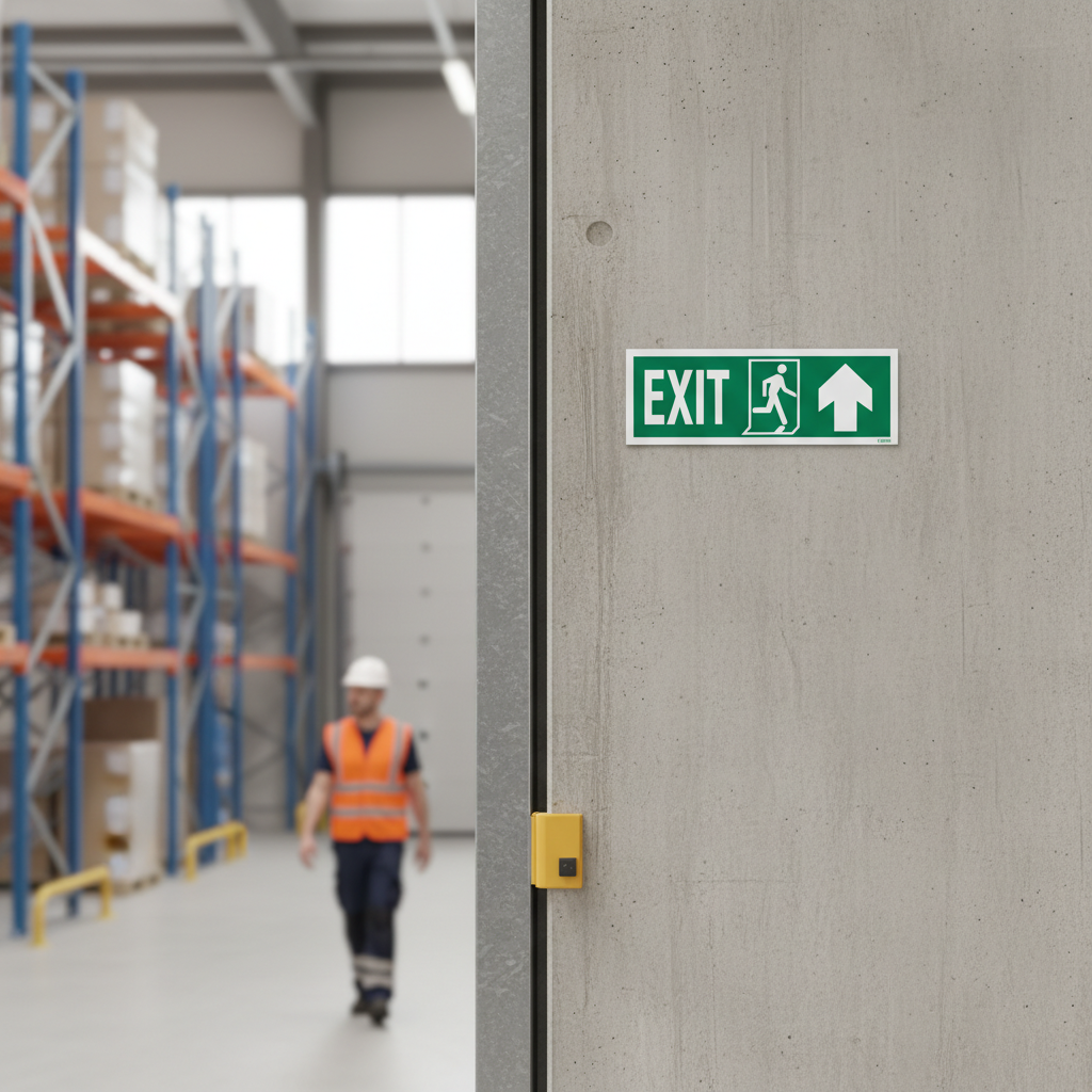 Exit Left-man Run Right-arrow Up skilte. - Billede 3