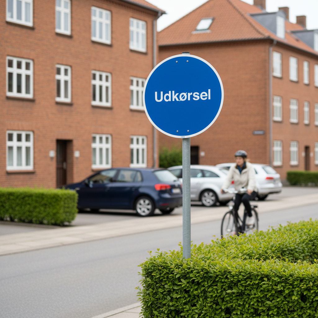 Blåt udkørsel Skilt - Billede 2