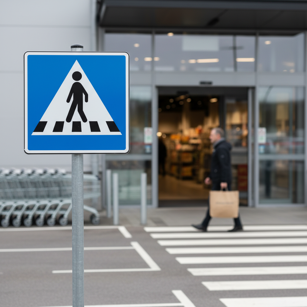 Fodgængerfelt E17 skilt - Billede 2