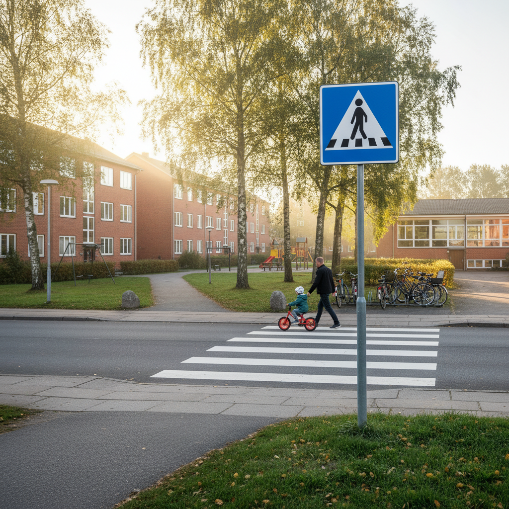 Fodgængerfelt E17 skilt - Billede 4