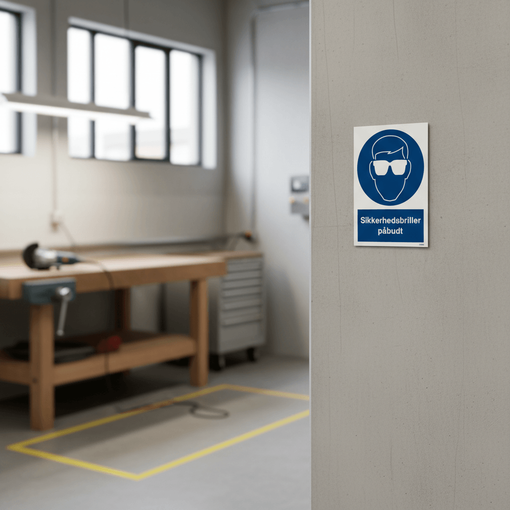 Sikkerhedsbriller påbudt skilt - Billede 4