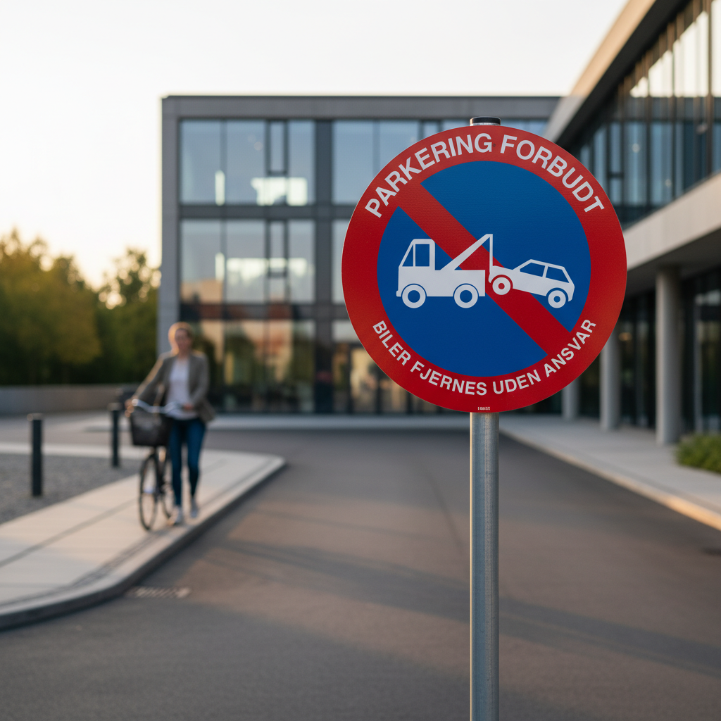 Parkering forbudt Biler fjernes uden ansvar skilt - Billede 2