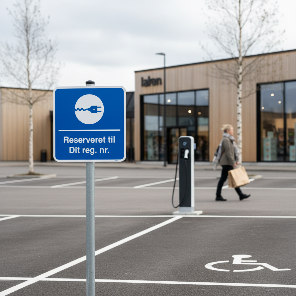 Reserveret til dit reg. nr. kvadratisk oplader skilt - Billede 6