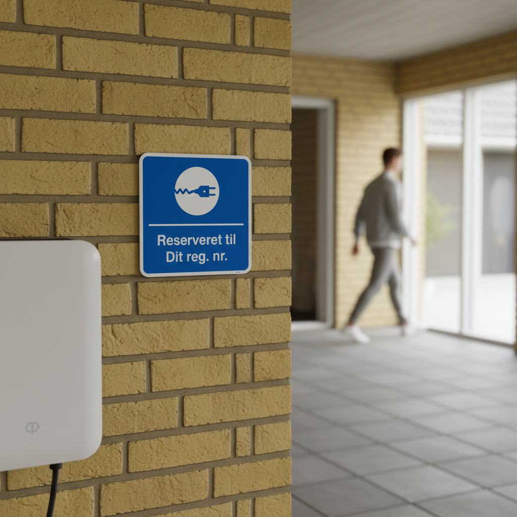 Reserveret til dit reg. nr. kvadratisk oplader skilt - Billede 3
