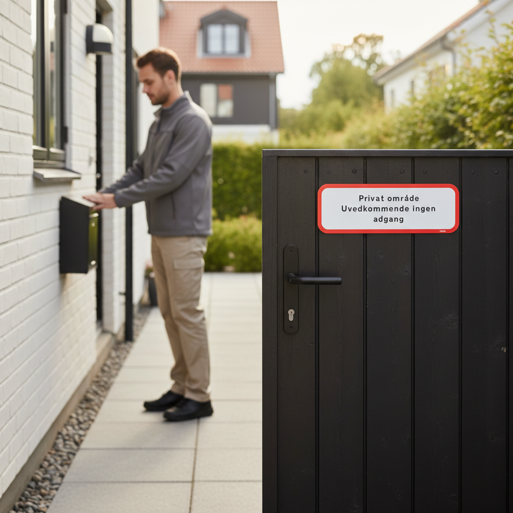 Privat område uvedkommende ingen adgang skilt - Billede 3