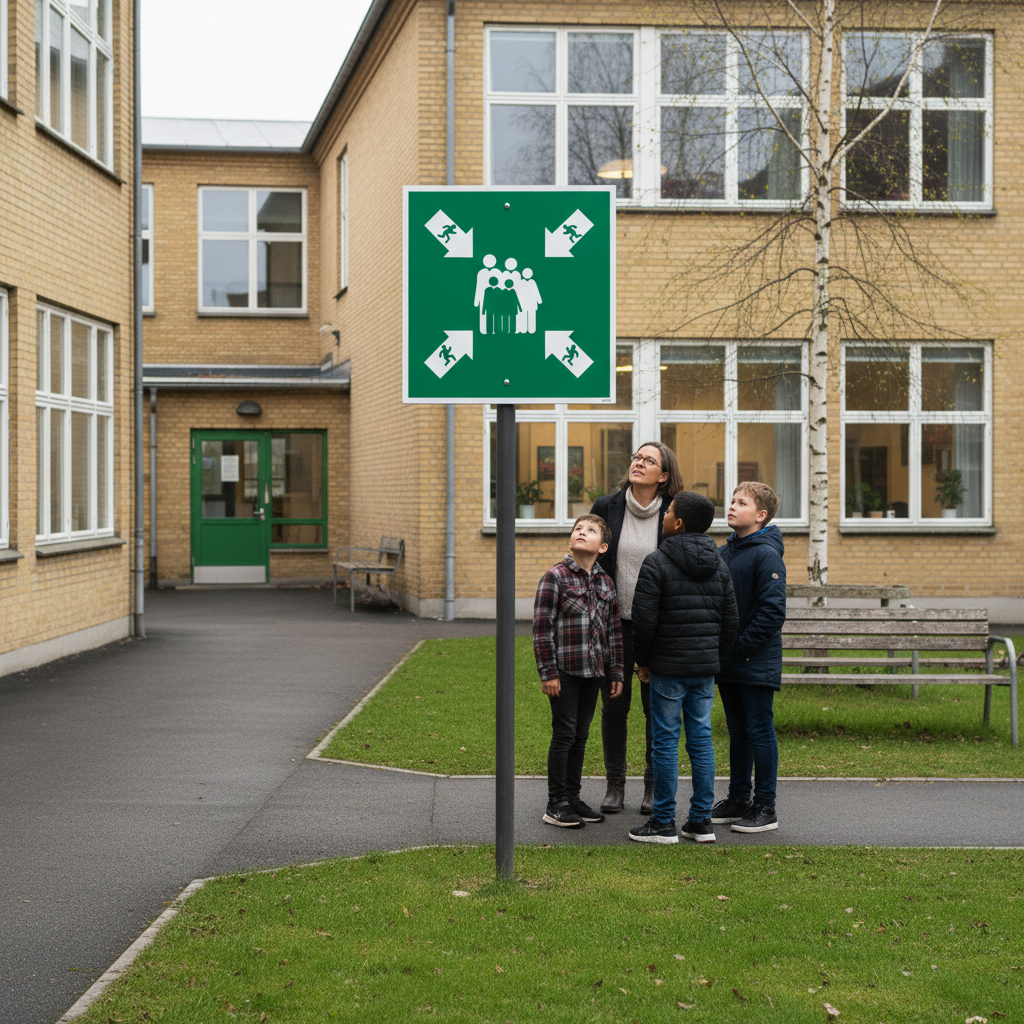 Samlingspunkt skilt - Billede 2