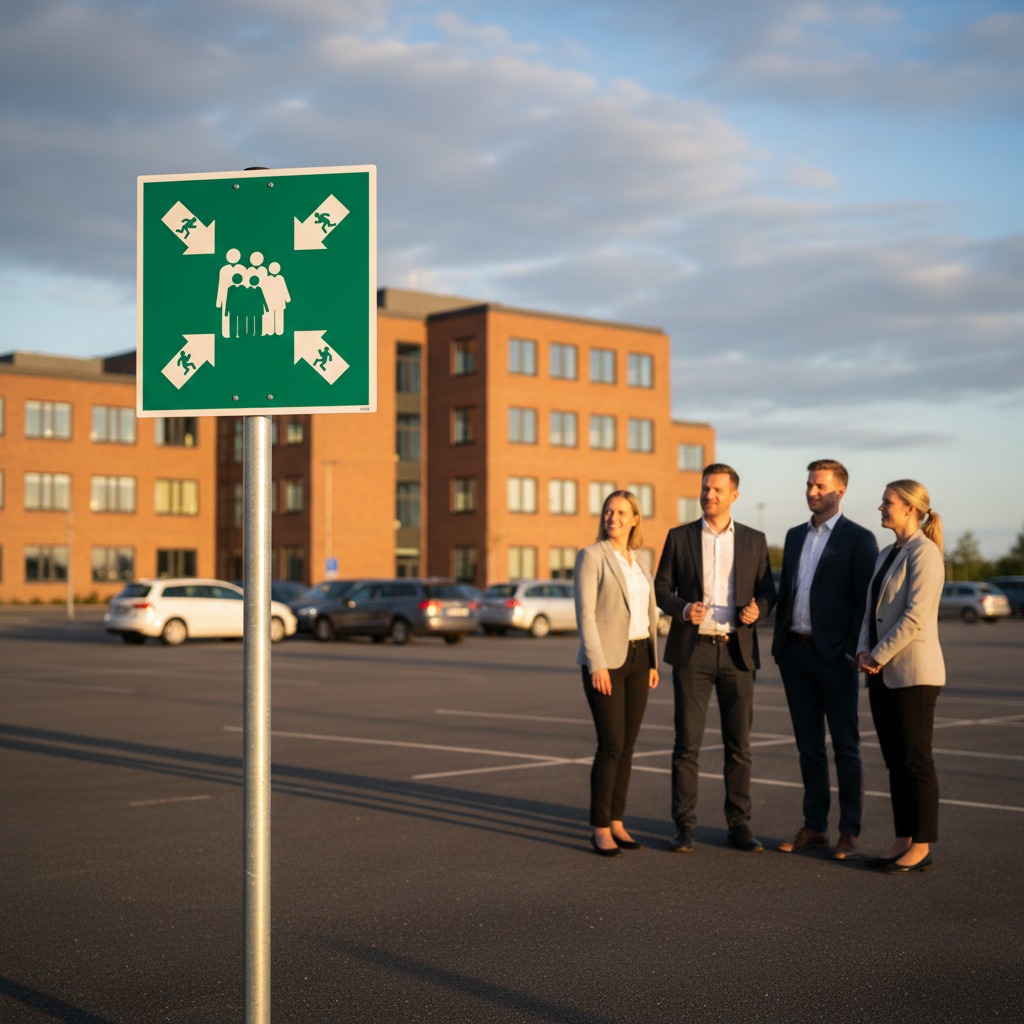 Samlingspunkt skilt - Billede 5