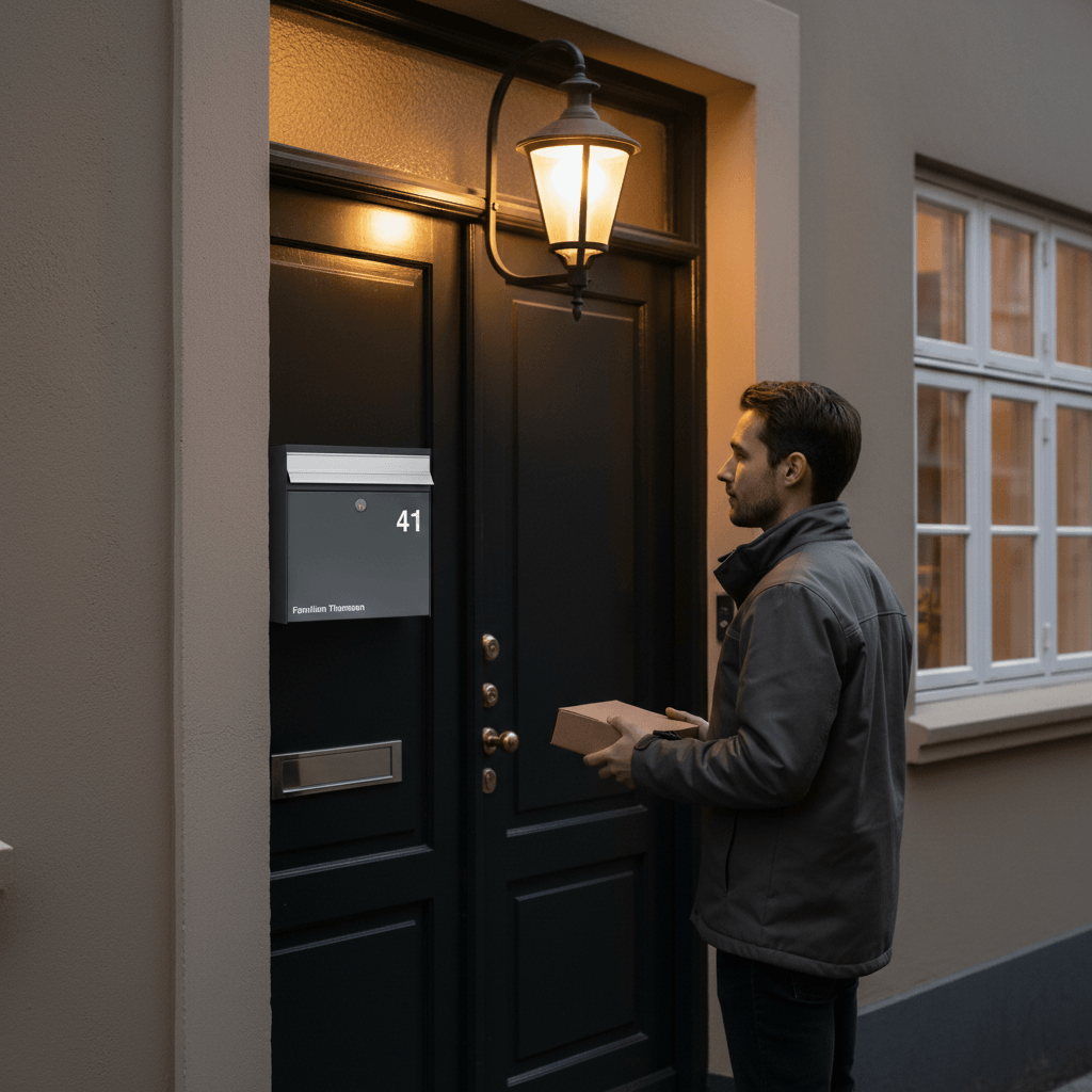 Postkasseskilt - Familiens efternavn og hus nr. skilt - Billede 4