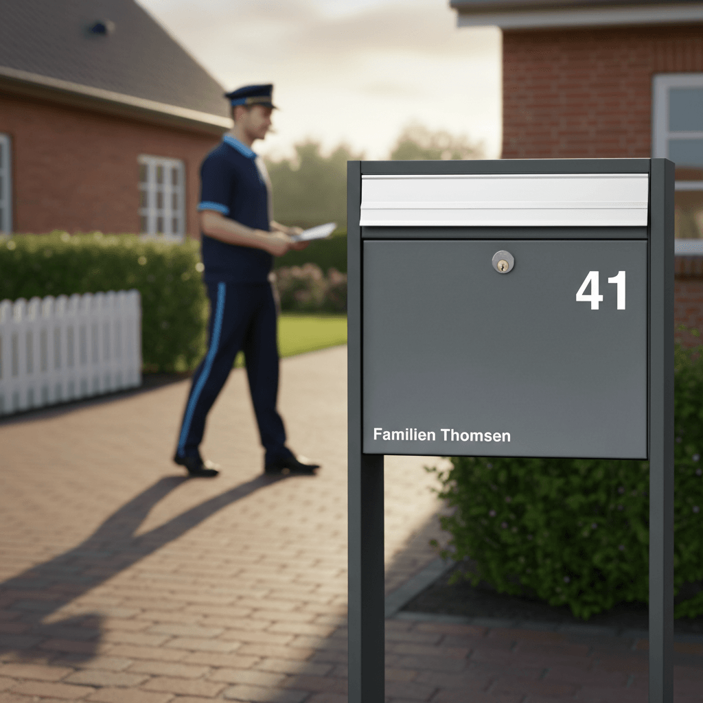 Postkasseskilt - Familiens efternavn og hus nr. skilt - Billede 2