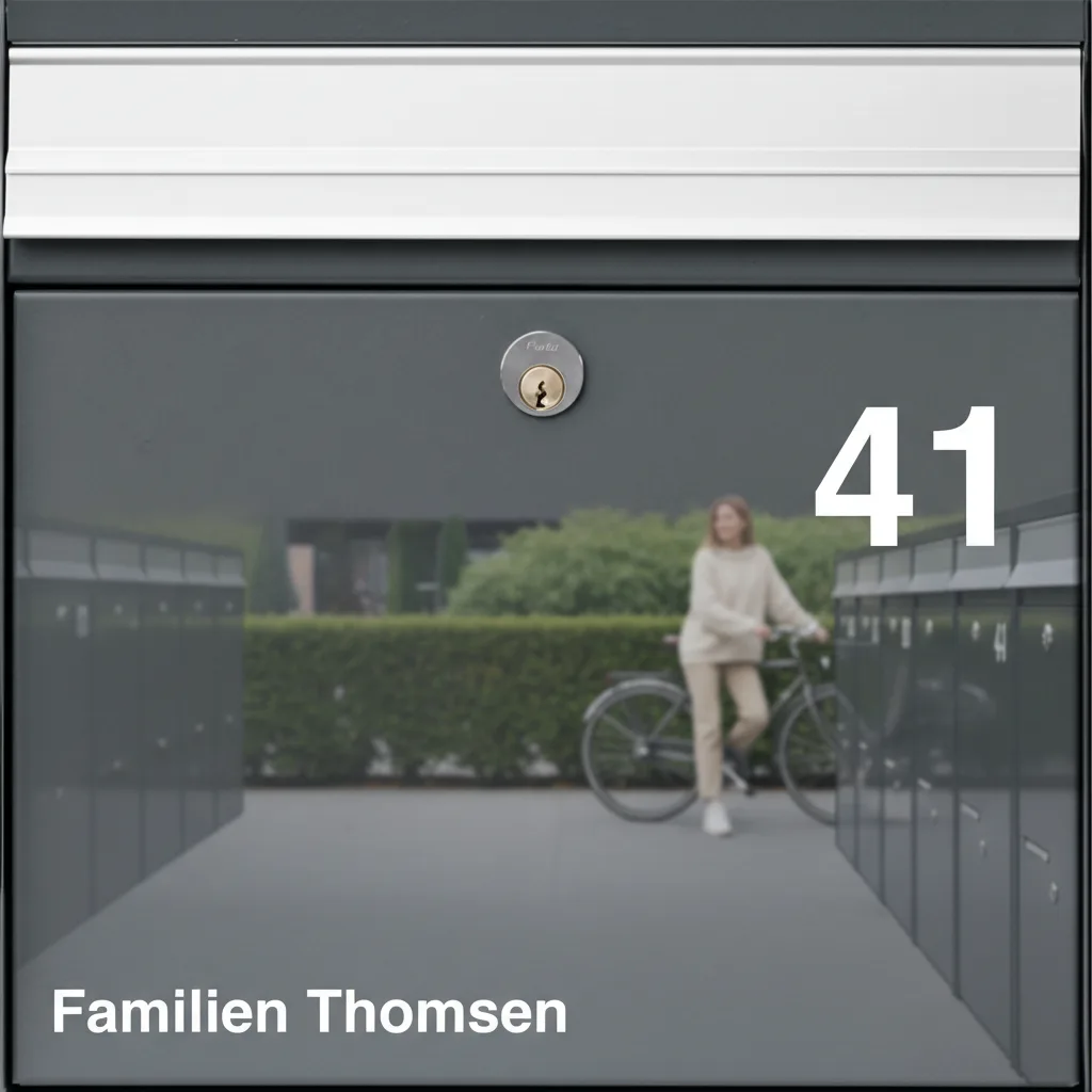 Postkasseskilt - Familiens efternavn og hus nr. skilt - Billede 3