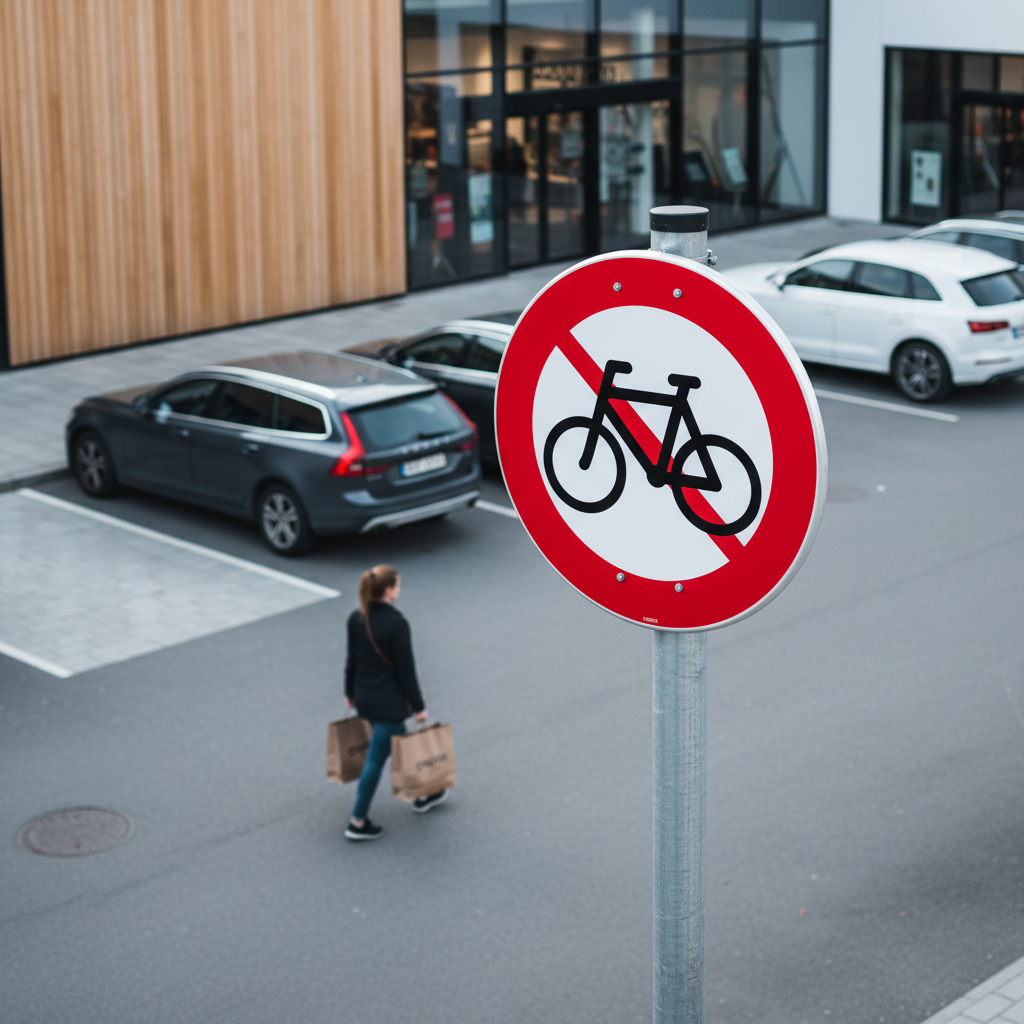 C25,1 - Cykel og lille knallert forbudt skilt - Billede 3