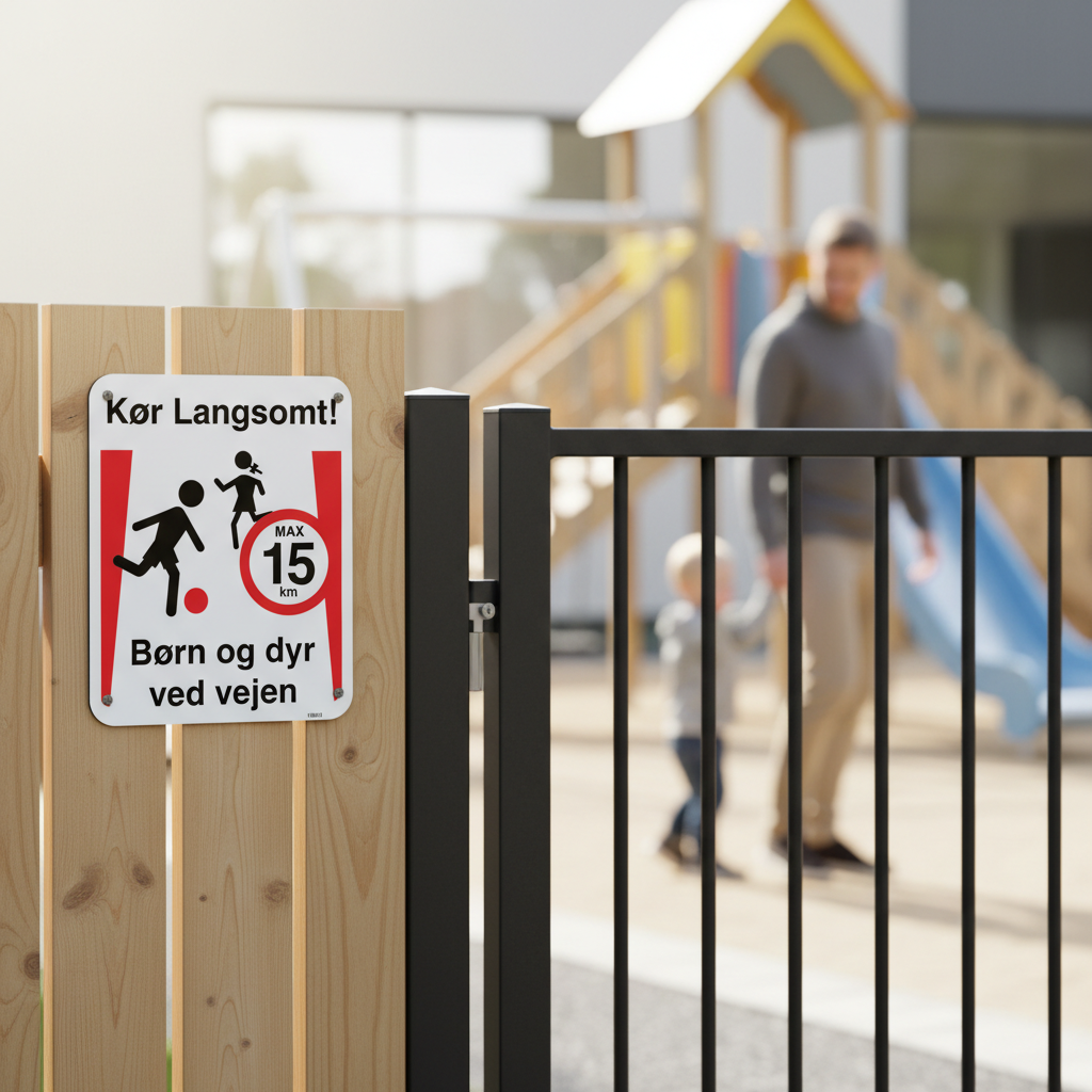 Kør langsomt legende børen Børn og dyr ved vejen skilt - Billede 5