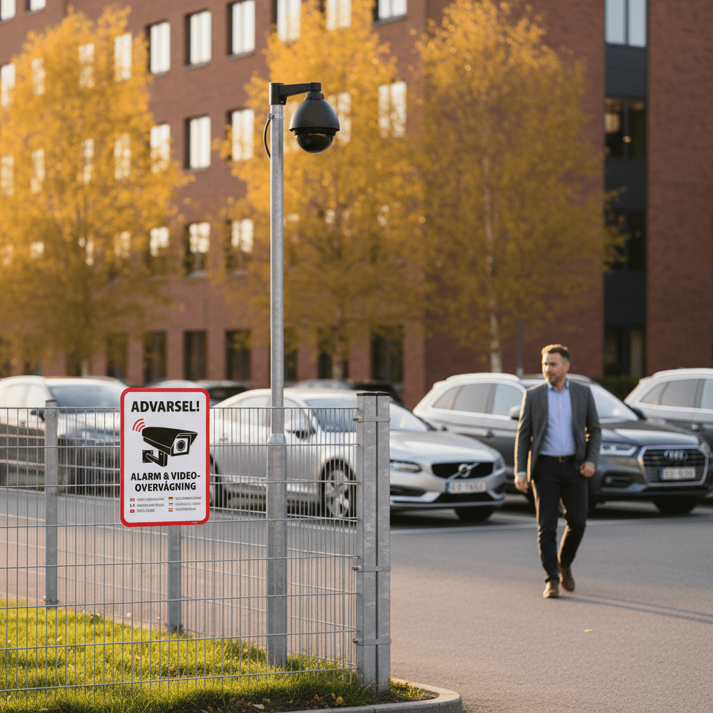 Advarsel! Alarm og videovervågning skilt på flere sprog - Billede 3