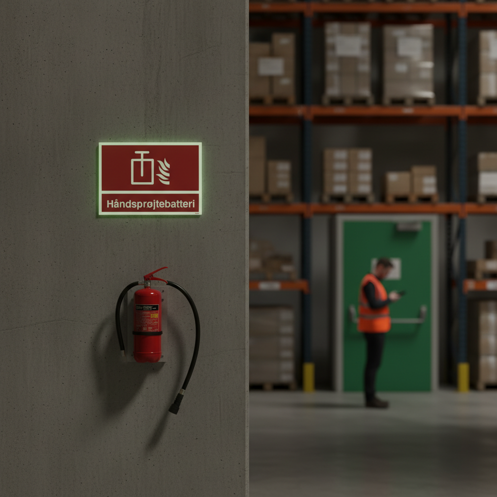 Håndsprøjtebatteri Brandskilt - Billede 3