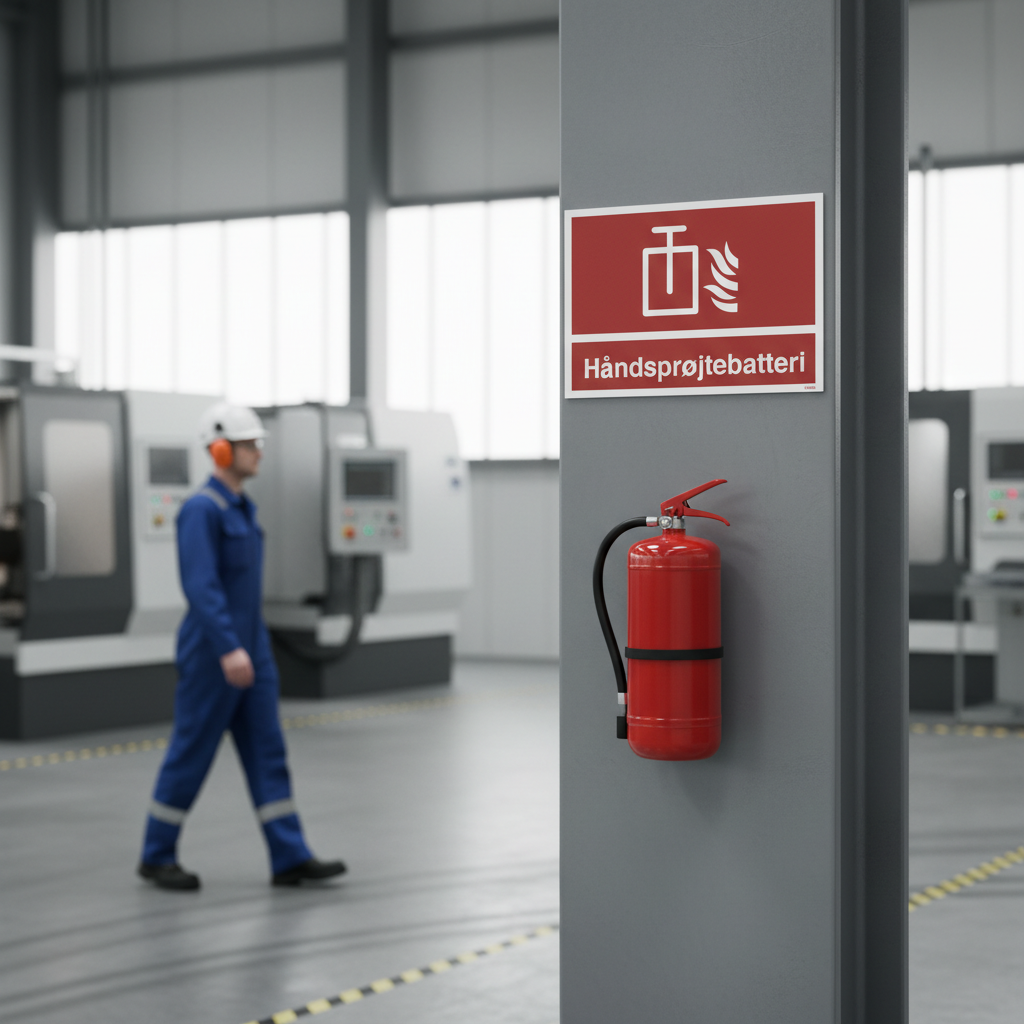 Håndsprøjtebatteri Brandskilt - Billede 5