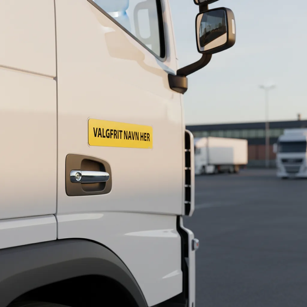 Truckerskilt gul baggrund sort ramme - Billede 3