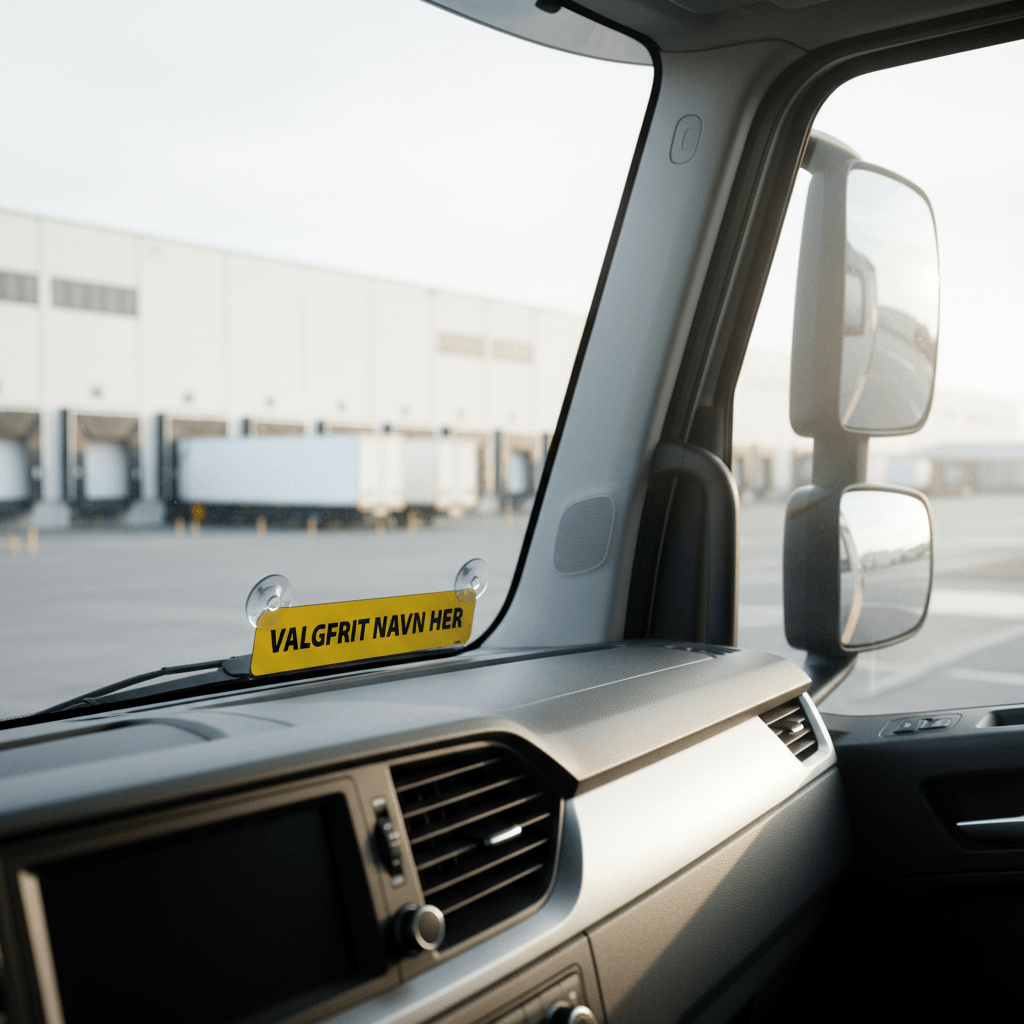 Truckerskilt gul baggrund sort ramme - Billede 2