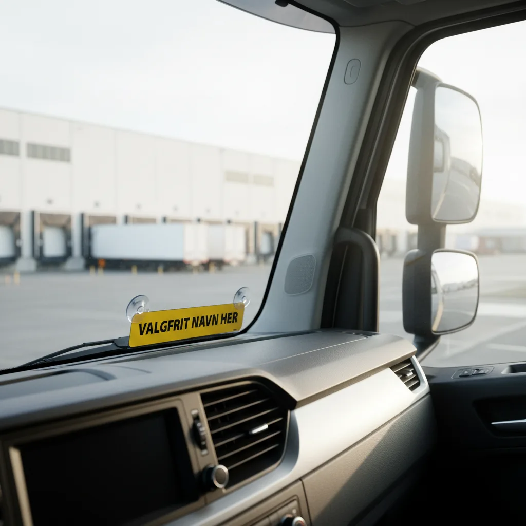 Truckerskilt gul baggrund sort ramme - Billede 2