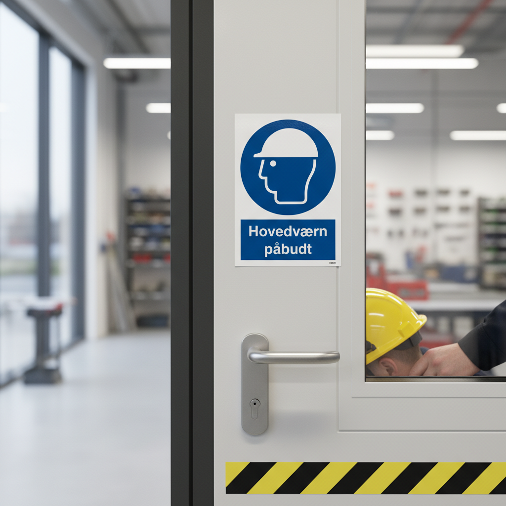 Hovedværn påbudt M014 ISO 7010 skilt - Billede 2