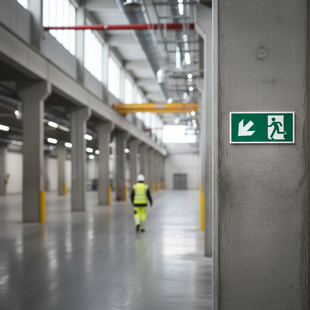 Flugtvej til venstre ned skilt - Billede 5