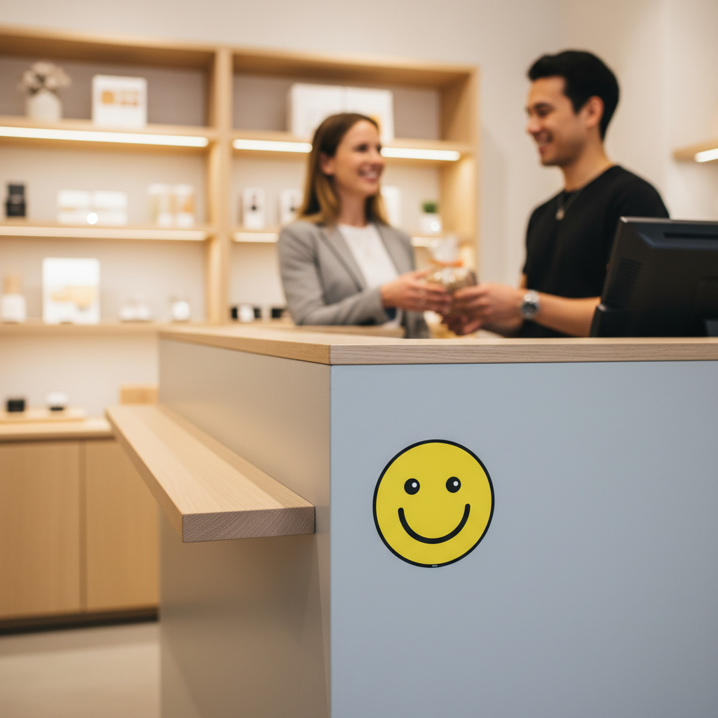 Glad Smiley Etiket - Billede 2