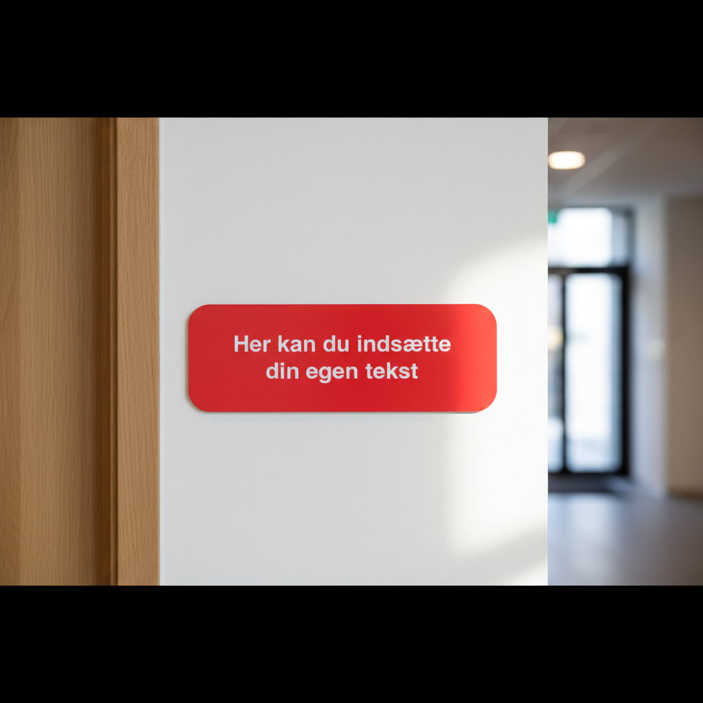 Rødt Design-selv skilt - Billede 2