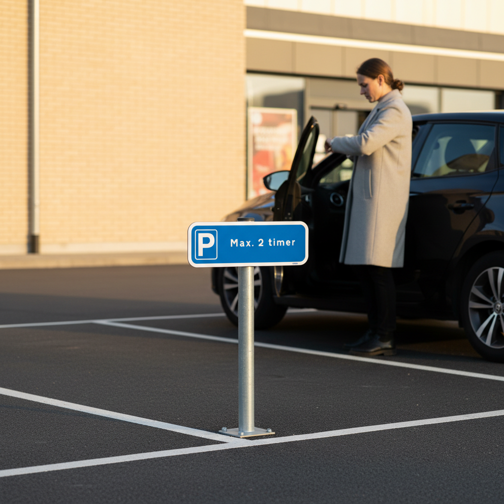 Max 2 timers parkering skilt - Billede 5