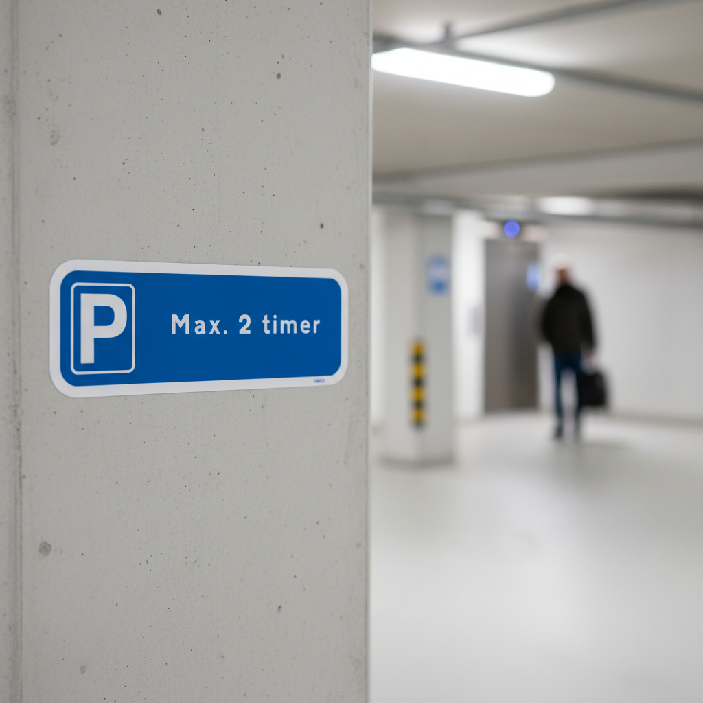 Max 2 timers parkering skilt - Billede 3