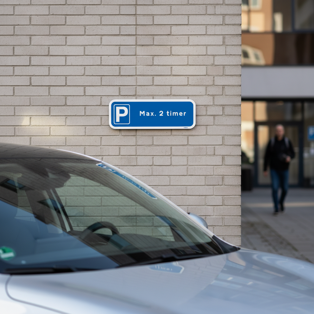 Max 2 timers parkering skilt - Billede 2