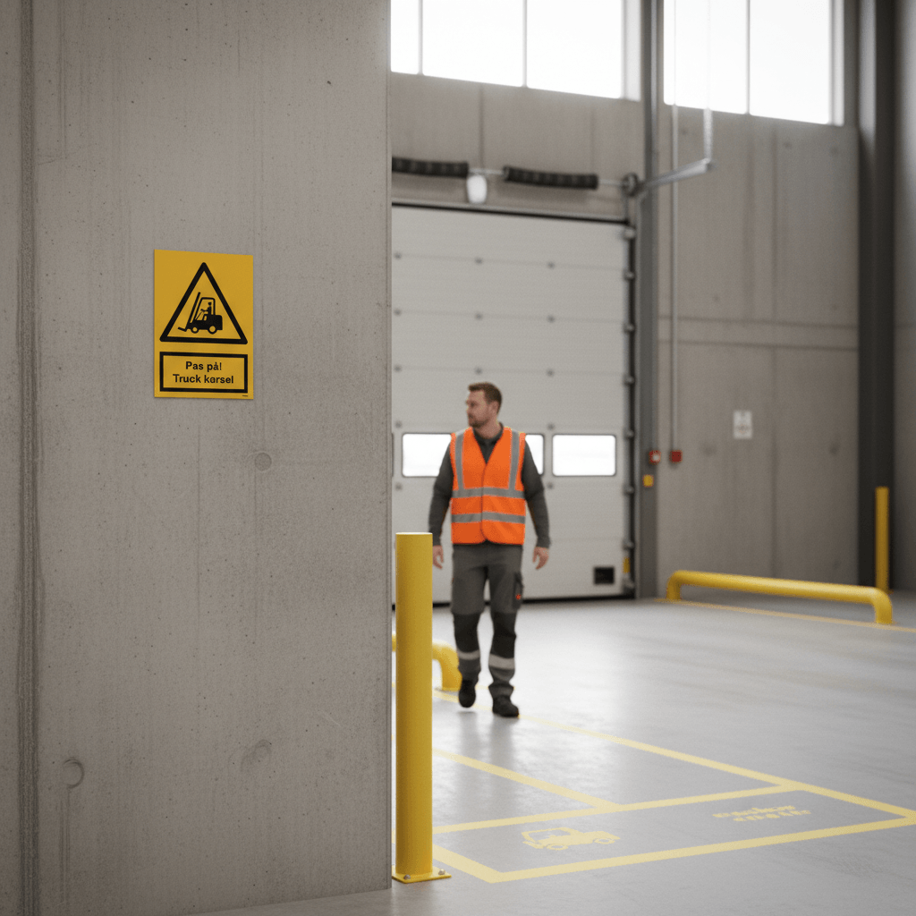 Advarselsskilt - Pas på truck kørsel skilt - Billede 3