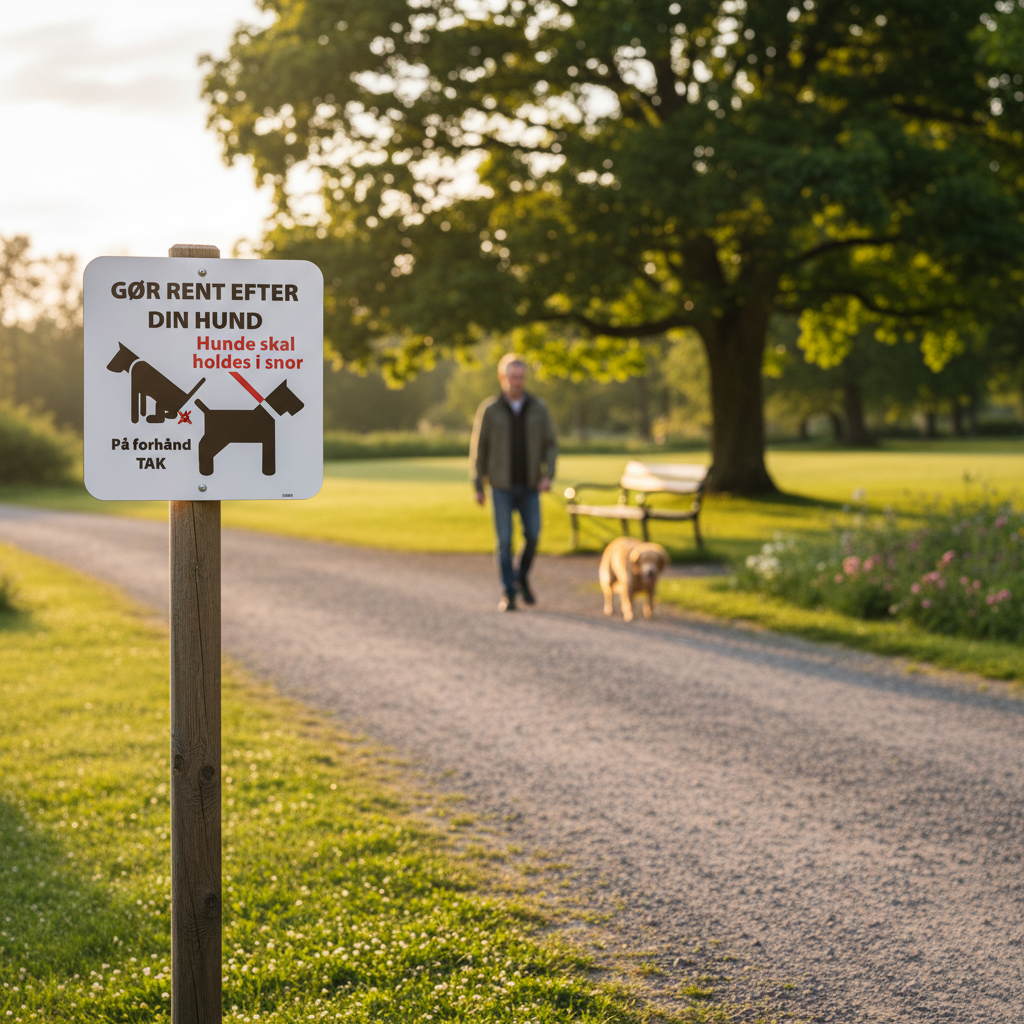 Gør rent efter din hund Hvidt skilt - Billede 3