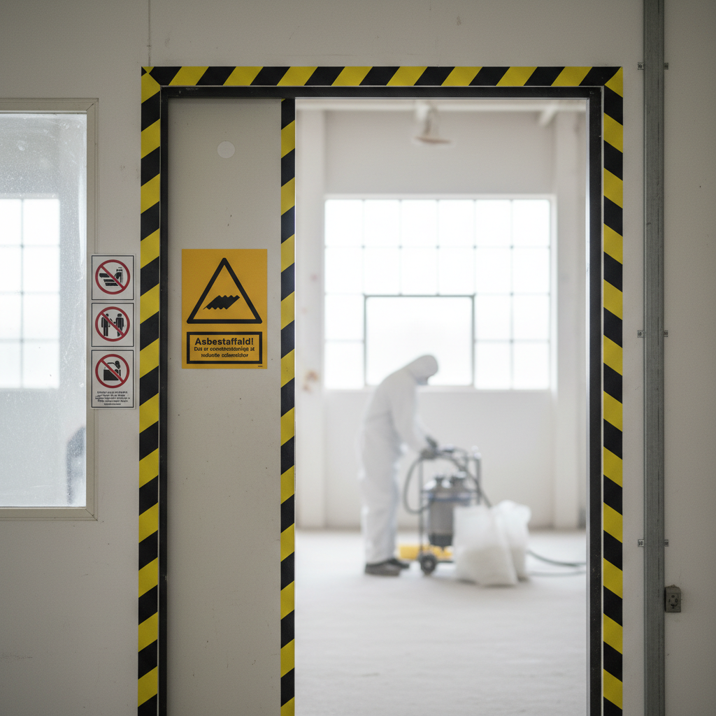 Asbestaffald - Det er sundhedsfarligt at indeånde asbeststøv skilt - Billede 2