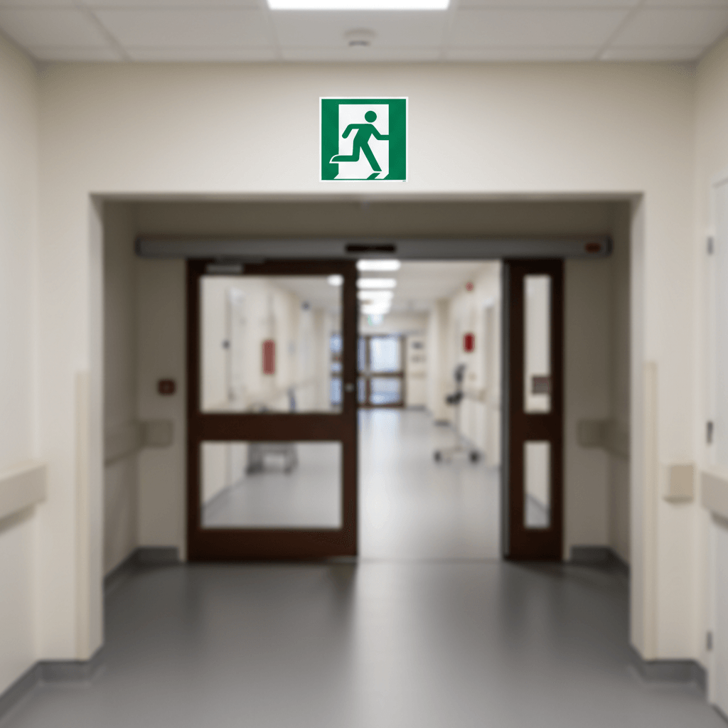 Nødudgang til højre flugtvej skilt ISO E002 - Billede 4