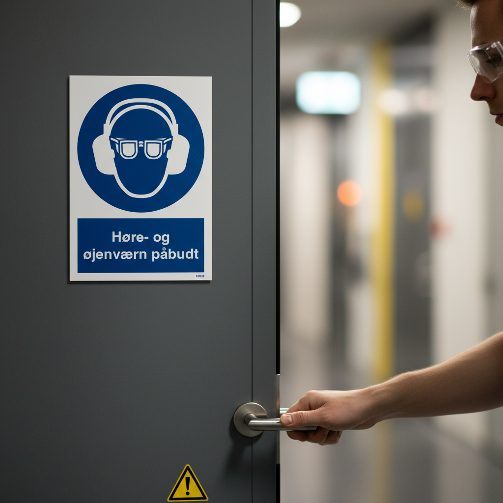 Høre og øjenværn påbudt skilt - Billede 3