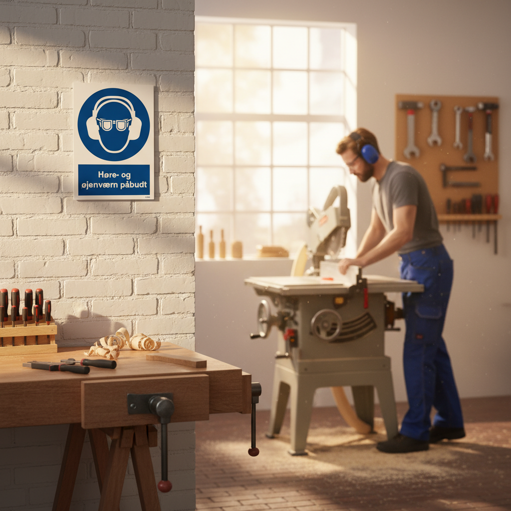 Høre og øjenværn påbudt skilt - Billede 4