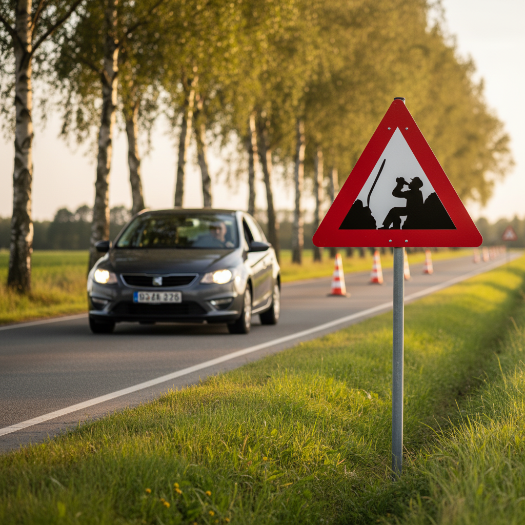 Vejarbejde Tørstig arbejder skilt - Billede 3