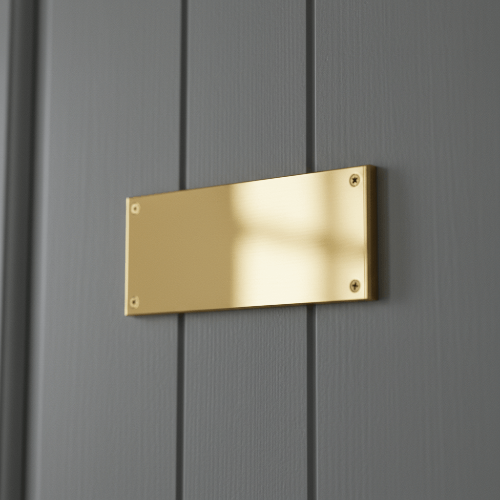 Dørskilt Messing - Rektangel - Billede 2