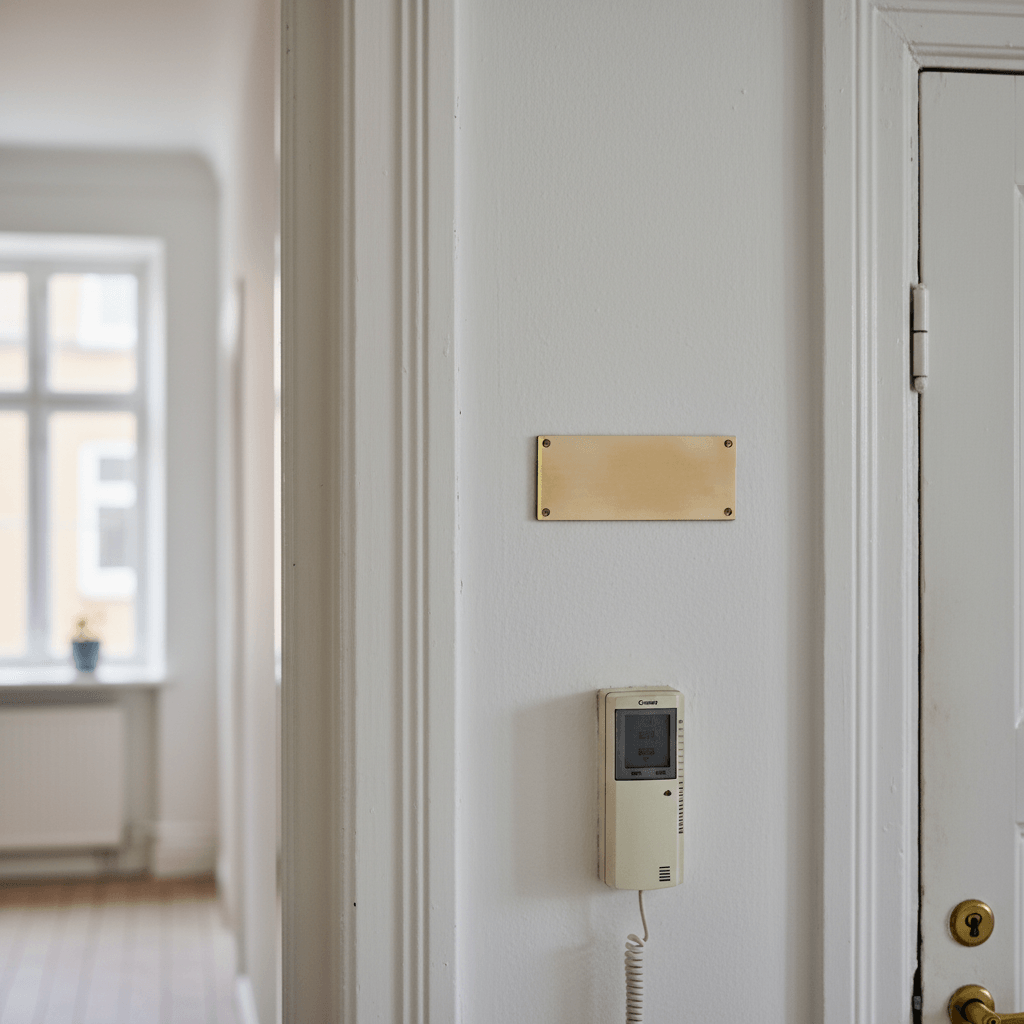 Dørskilt Messing - Rektangel - Billede 3