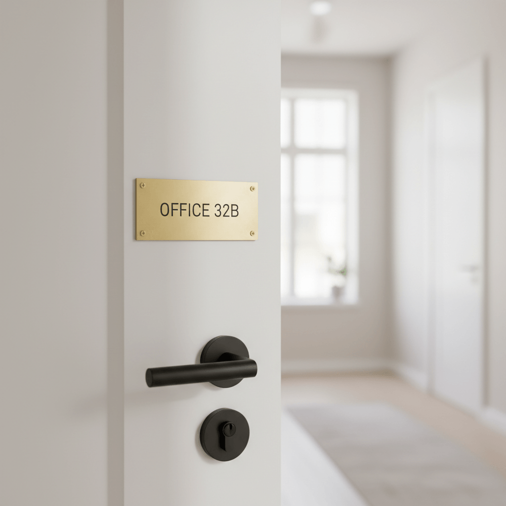 Dørskilt Messing - Rektangel - Billede 5