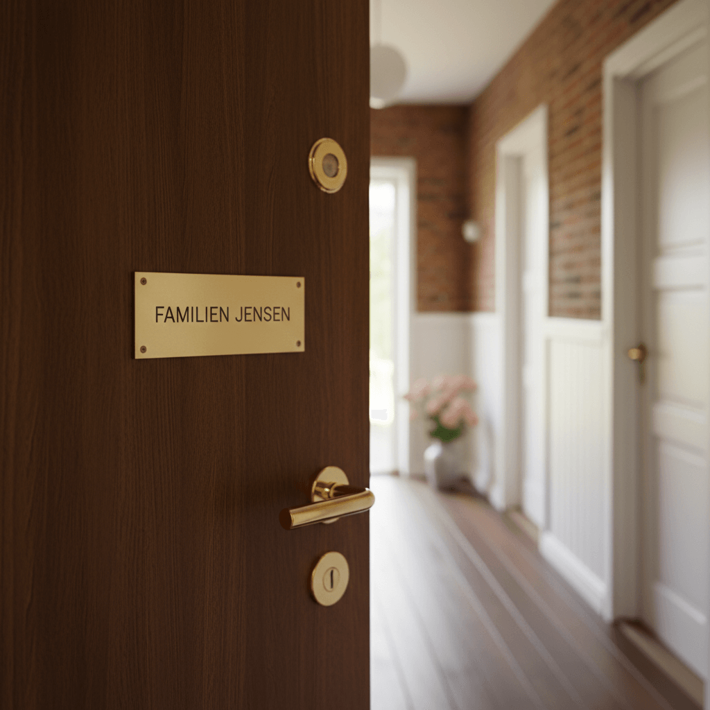 Dørskilt Messing - Rektangel - Billede 4