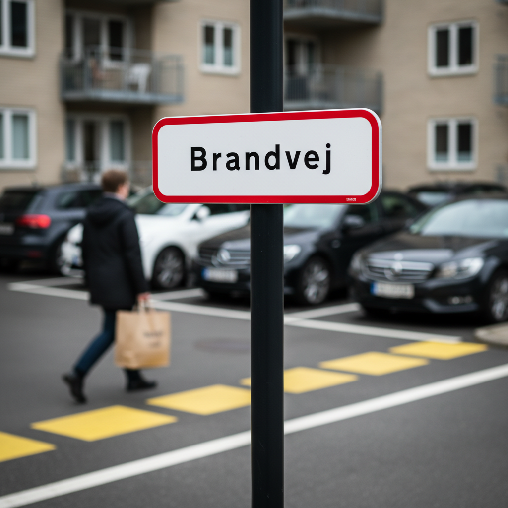 Brandvej. Brandskilt - Billede 2